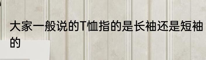 大家一般说的T恤指的是长袖还是短袖的