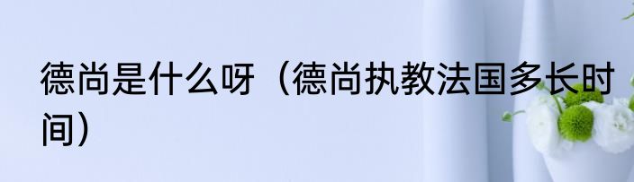 德尚是什么呀（德尚执教法国多长时间）