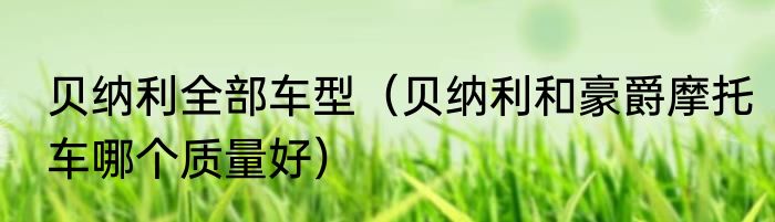 贝纳利全部车型（贝纳利和豪爵摩托车哪个质量好）