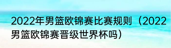 2022年男篮欧锦赛比赛规则（2022男篮欧锦赛晋级世界杯吗）