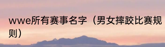 wwe所有赛事名字（男女摔跤比赛规则）