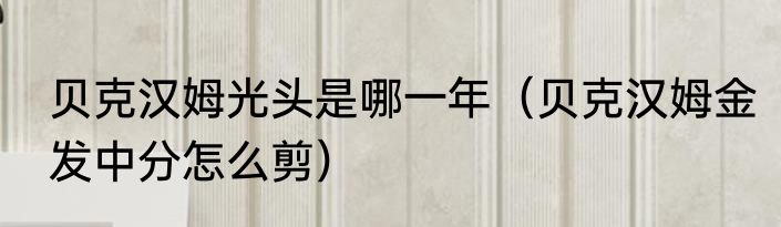 贝克汉姆光头是哪一年（贝克汉姆金发中分怎么剪）