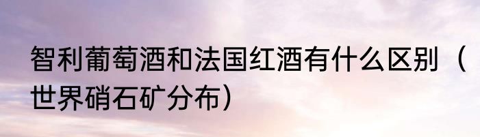 智利葡萄酒和法国红酒有什么区别（世界硝石矿分布）