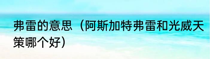 弗雷的意思（阿斯加特弗雷和光威天策哪个好）