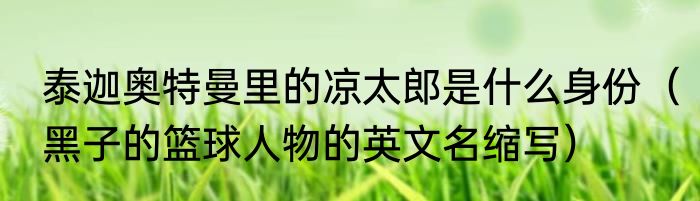 泰迦奥特曼里的凉太郎是什么身份（黑子的篮球人物的英文名缩写）