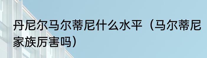 丹尼尔马尔蒂尼什么水平（马尔蒂尼家族厉害吗）