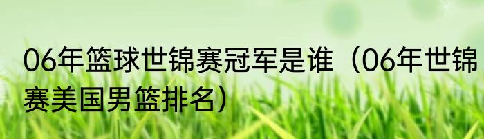 06年篮球世锦赛冠军是谁（06年世锦赛美国男篮排名）