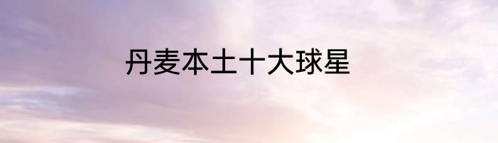 丹麦本土十大球星