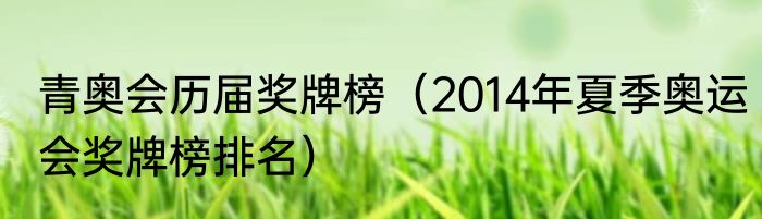 青奥会历届奖牌榜（2014年夏季奥运会奖牌榜排名）