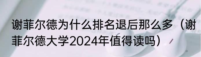 谢菲尔德为什么排名退后那么多（谢菲尔德大学2024年值得读吗）