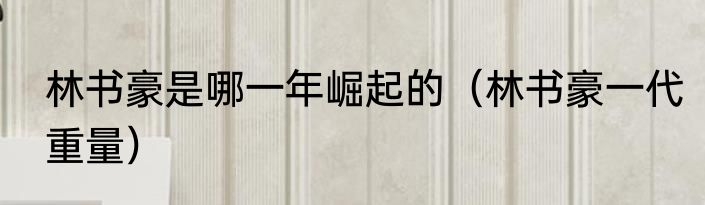 林书豪是哪一年崛起的（林书豪一代重量）