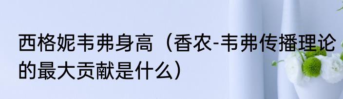 西格妮韦弗身高（香农-韦弗传播理论的最大贡献是什么）