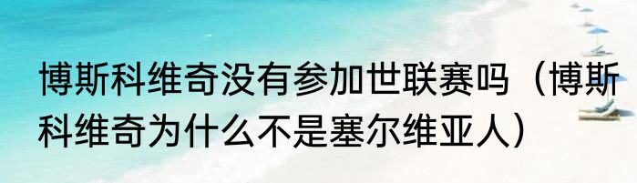 博斯科维奇没有参加世联赛吗（博斯科维奇为什么不是塞尔维亚人）