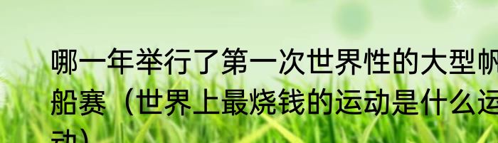 哪一年举行了第一次世界性的大型帆船赛（世界上最烧钱的运动是什么运动）