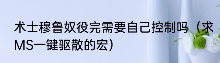 术士穆鲁奴役完需要自己控制吗（求MS一键驱散的宏）