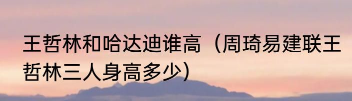 王哲林和哈达迪谁高（周琦易建联王哲林三人身高多少）