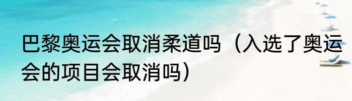 巴黎奥运会取消柔道吗（入选了奥运会的项目会取消吗）