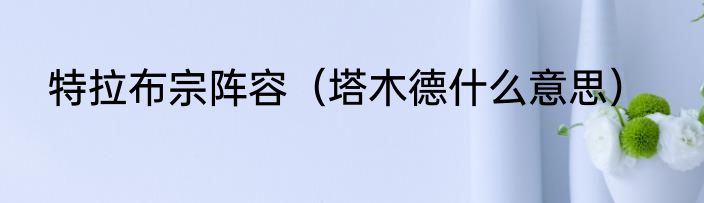 特拉布宗阵容（塔木德什么意思）