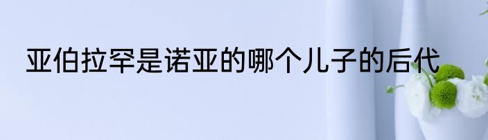 亚伯拉罕是诺亚的哪个儿子的后代