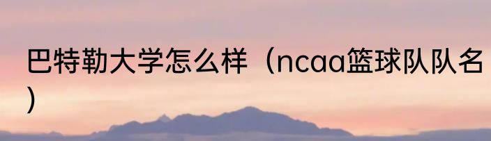 巴特勒大学怎么样（ncaa篮球队队名）
