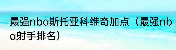 最强nba斯托亚科维奇加点（最强nba射手排名）