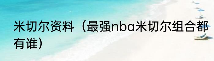 米切尔资料（最强nba米切尔组合都有谁）
