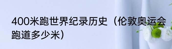 400米跑世界纪录历史（伦敦奥运会跑道多少米）