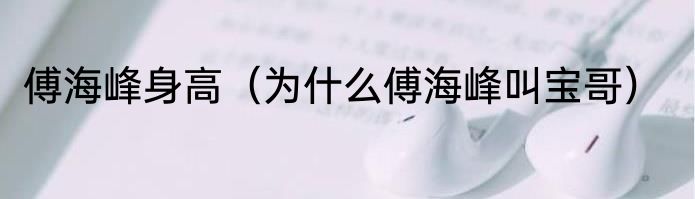 傅海峰身高（为什么傅海峰叫宝哥）