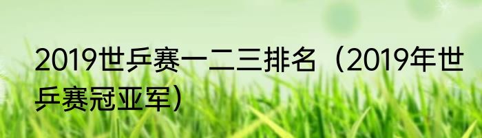 2019世乒赛一二三排名（2019年世乒赛冠亚军）