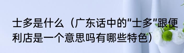 士多是什么（广东话中的“士多”跟便利店是一个意思吗有哪些特色）