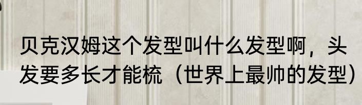 贝克汉姆这个发型叫什么发型啊，头发要多长才能梳（世界上最帅的发型）