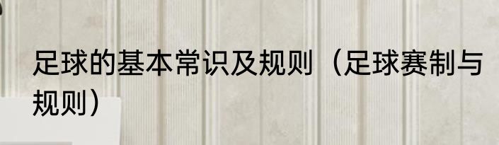 足球的基本常识及规则（足球赛制与规则）