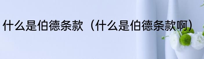 什么是伯德条款（什么是伯德条款啊）