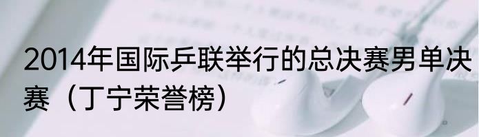 2014年国际乒联举行的总决赛男单决赛（丁宁荣誉榜）