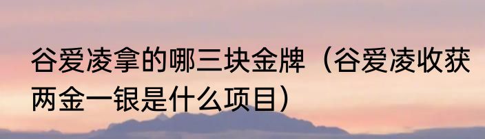 谷爱凌拿的哪三块金牌（谷爱凌收获两金一银是什么项目）