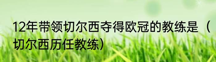 12年带领切尔西夺得欧冠的教练是（切尔西历任教练）