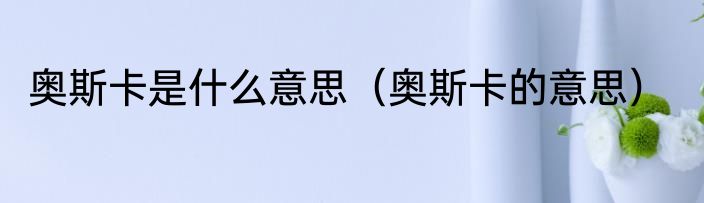 奥斯卡是什么意思（奥斯卡的意思）