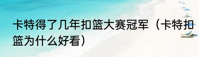 卡特得了几年扣篮大赛冠军（卡特扣篮为什么好看）
