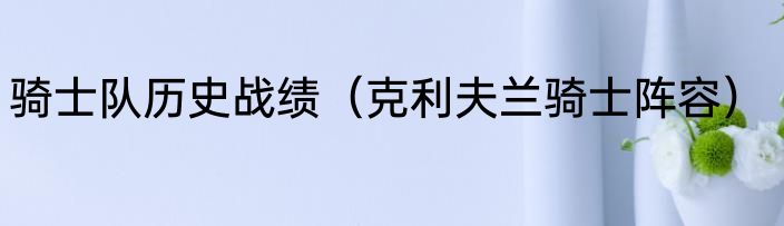 骑士队历史战绩（克利夫兰骑士阵容）