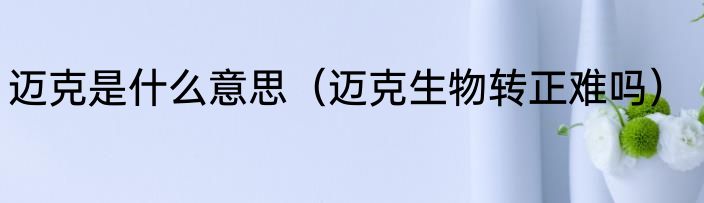 迈克是什么意思（迈克生物转正难吗）