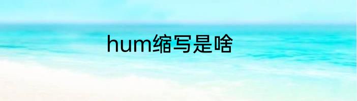 hum缩写是啥