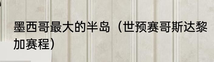 墨西哥最大的半岛（世预赛哥斯达黎加赛程）