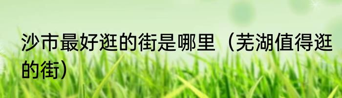 沙市最好逛的街是哪里（芜湖值得逛的街）