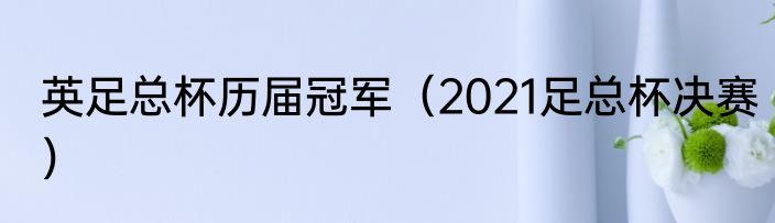 英足总杯历届冠军（2021足总杯决赛）