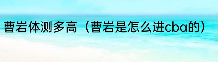 曹岩体测多高（曹岩是怎么进cba的）
