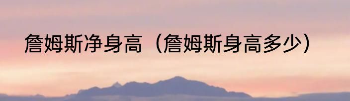 詹姆斯净身高（詹姆斯身高多少）