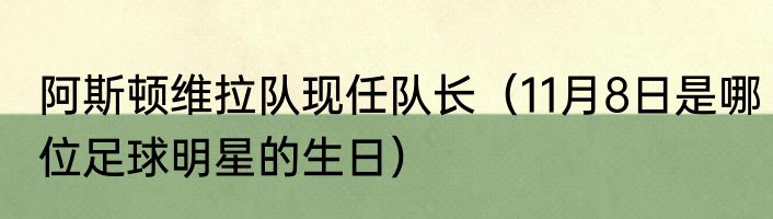 阿斯顿维拉队现任队长（11月8日是哪位足球明星的生日）