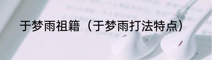 于梦雨祖籍（于梦雨打法特点）