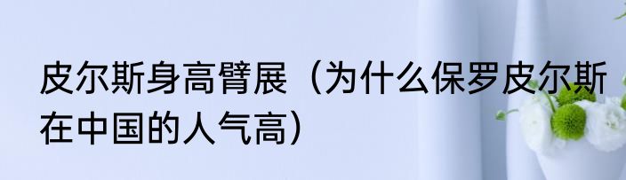 皮尔斯身高臂展（为什么保罗皮尔斯在中国的人气高）