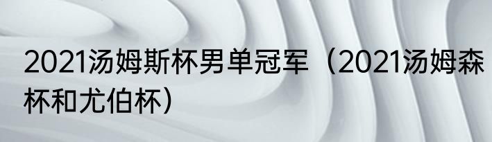 2021汤姆斯杯男单冠军（2021汤姆森杯和尤伯杯）